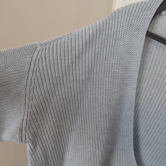 Lulus Light Blue Feel it Still Knit Sweater Size L Deep V-neck Slouchy Oversized - Picture 6 of 10